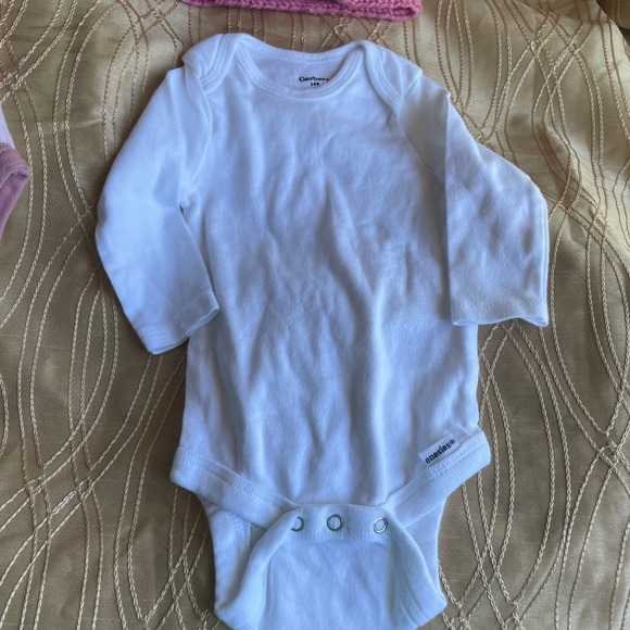 Gerber One piece Bodysuit 6 pc Bundle Short long‎ Sleeve Baby Girl knit headband - Picture 4 of 9